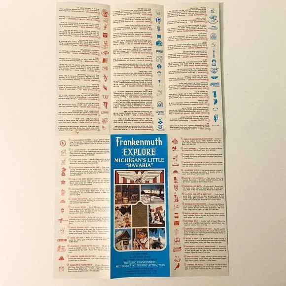 Vintage Frankenmuth Explore Michigans  Little Bavaria Map Brochure Pamphlet - Picture 10 of 14